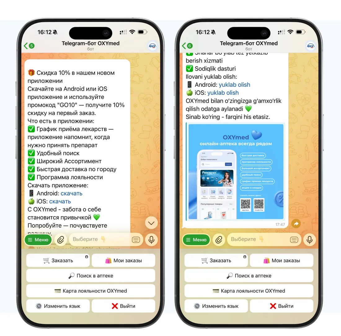 Пример формата «Telegram-бот и push-уведомления»